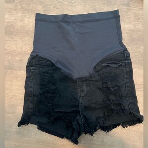 Pink Blush Medium Maternity Denim Shorts